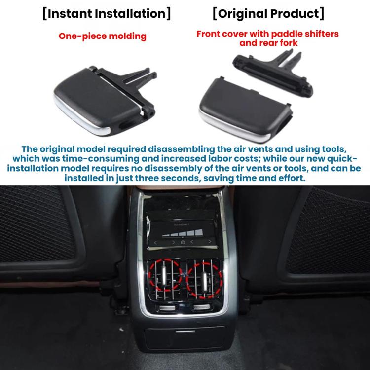Air vent paddle shifters set with one-piece molding, front cover and clips