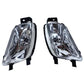 Pair of front fog light assemblies with clear projector-style lenses and black housings