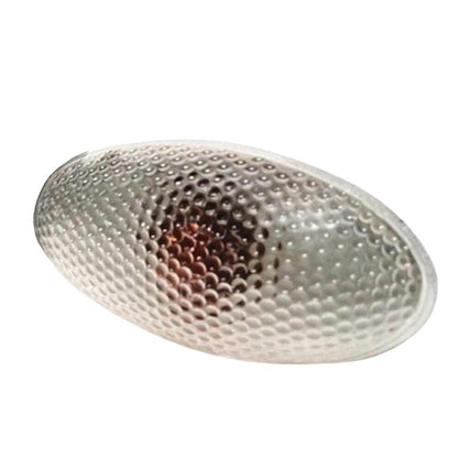 Car side marker light, clear oval lens with amber reflector core