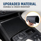 Black ribbed roller shutter cup holder cover in car interior close-up