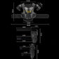 Kids motorcycle body armor set laid out: chest/shoulder vest, elbow and knee guards