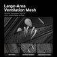 Black motorcycle armor pad with ventilated mesh panels and vent holes