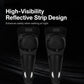 Black kids knee pads with high-visibility reflective strip design