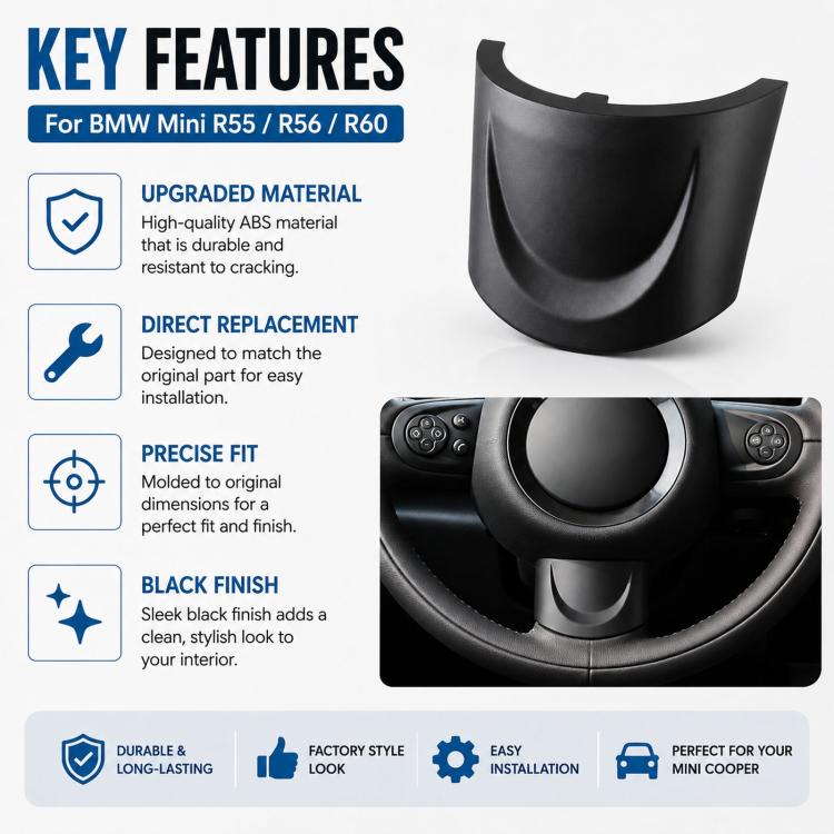 For BMW Mini R55 Steering Wheel Cover 32306863536, Lower Trim Panel