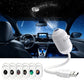 White star projector night light with six lens cartridges and USB cable