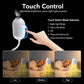 White star projector night light with touch control and brightness mode levels