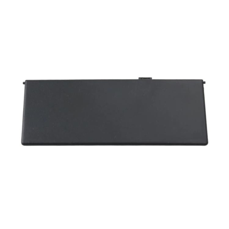 Black sun visor vanity mirror cover, rectangular with central latch