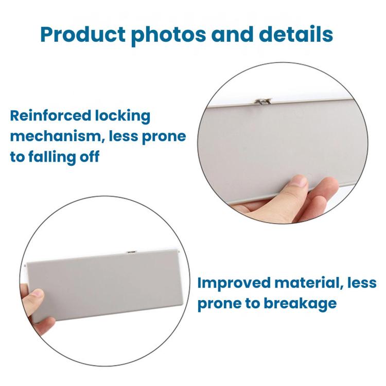 Light gray sun visor vanity mirror cover with hinged flap and latch