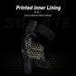 Protective pad inner lining, black fabric with honeycomb pattern and yellow detail
