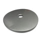 Fuel tank outer lock cover, round metal disc with small central opening, gray finish
