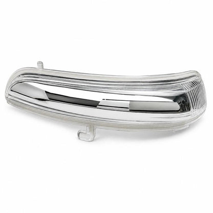 Right side mirror turn signal light with clear lens and chrome housing