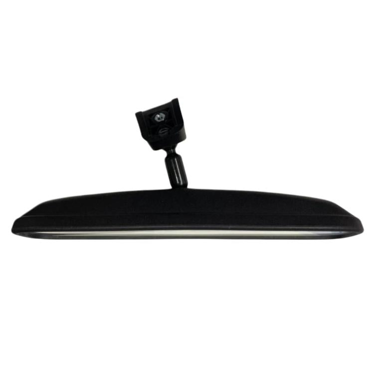 Black interior rearview mirror back view with top mounting stem and bracket