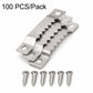 Silver sawtooth picture frame hanging hooks kit with screws, 100-pack set