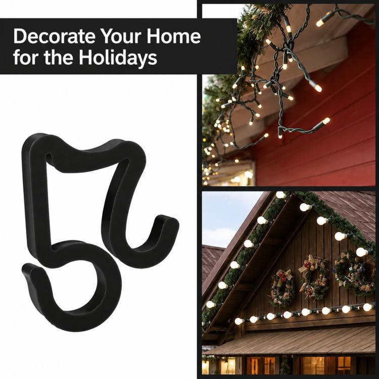 50 PCS/Pack Christmas Light Clips Gutter Hooks for Outdoor String Lights, Gutter Hooks