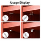 Metal shelf pegs kit usage display showing shelf support installation on cabinet