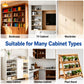 Metal shelf support pegs kit for various cabinets, shown in multiple furniture scenes