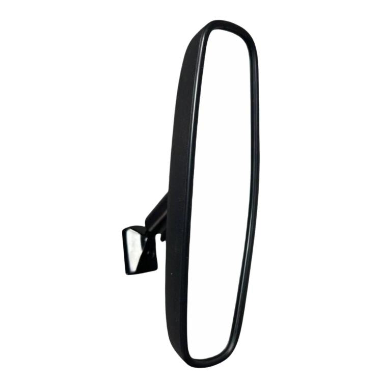 Black interior rearview mirror with side arm and small rectangular bracket