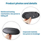 Black vanity mirror cover back plate in hand, molded plastic locking tabs
