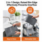 Dark gray silicone countertop mat with raised rim edge and textured draining surface