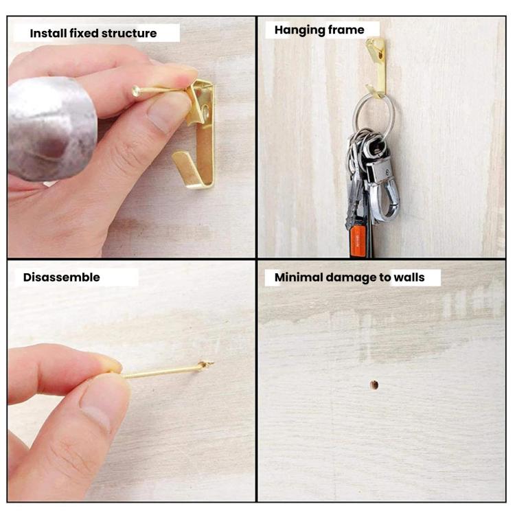 Heavy-duty picture frame hook and nail kit installation steps for mounting frames