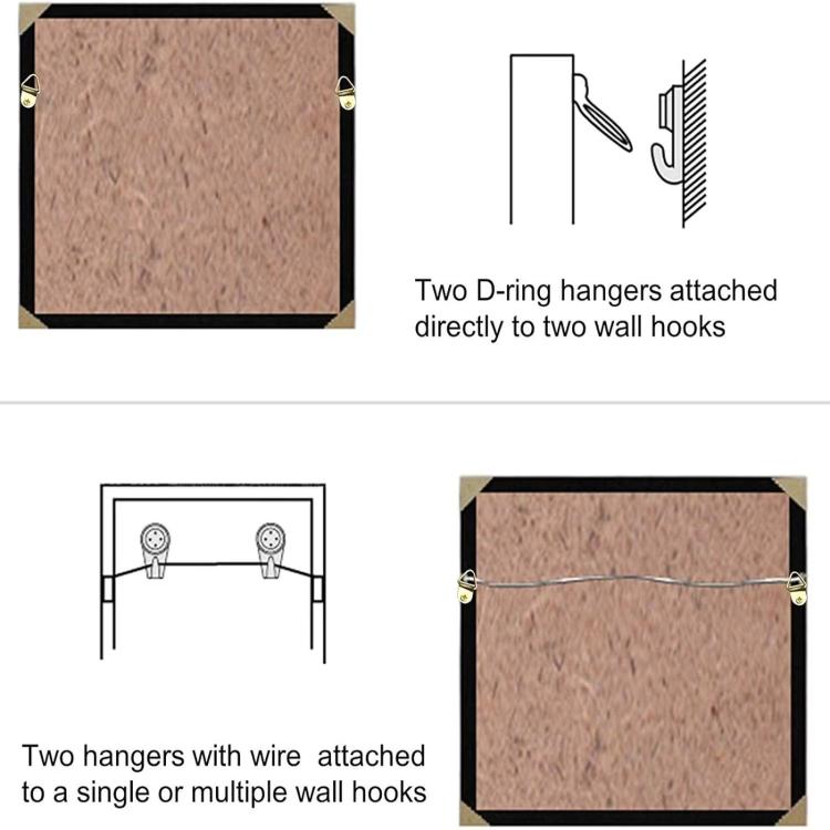 Small D-Ring Picture Hangers Single Hole Frame Hanging Hooks with Screws, 100 PCS/Pack, 100 PCS/Box