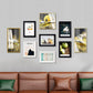 Multiple picture frames hung neatly using sawtooth picture hanging hooks