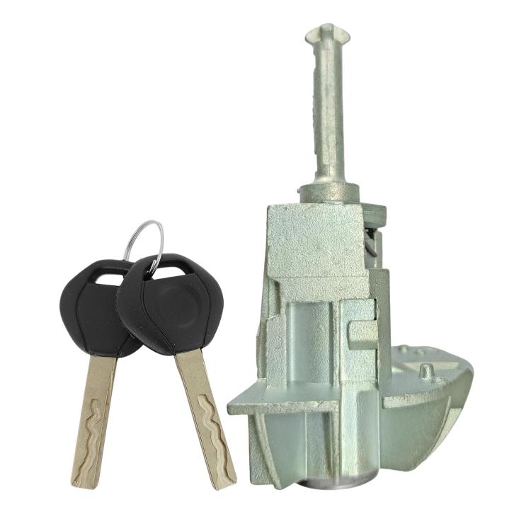 Right door lock cylinder with mounting pin and two keys, silver-gray