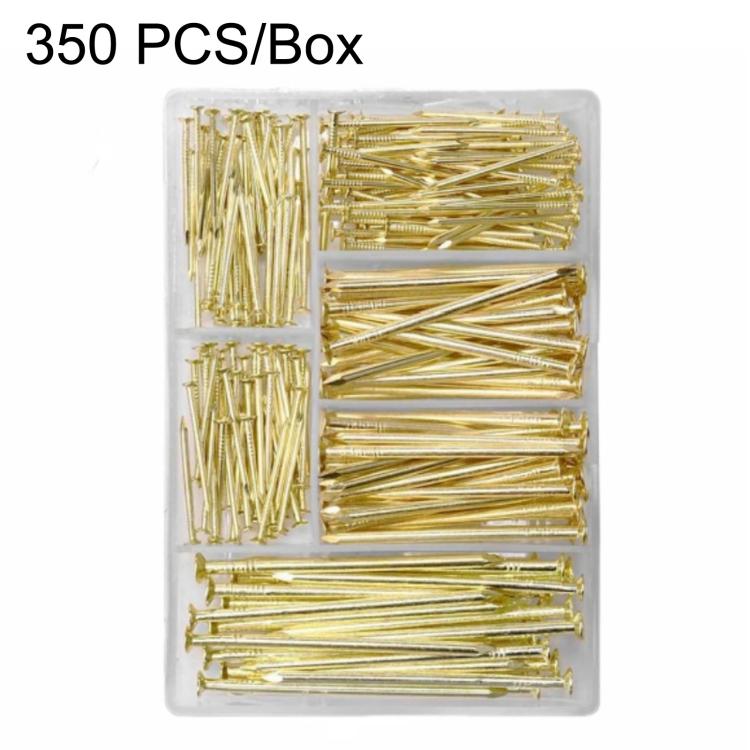 350 PCS/Box Picture Hanging Nails Assortment Kit 5 Sizes Hardware Nails Set