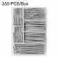 350 PCS/Box Picture Hanging Nails Assortment Kit 5 Sizes Hardware Nails Set