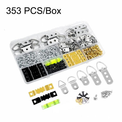 353 PCS/Box Heavy Duty Picture Hanging Kit Frame Hangers Hardware Set, 353 PCS/Box