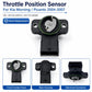 Throttle position sensor with black housing, green seal ring, and front contact face view