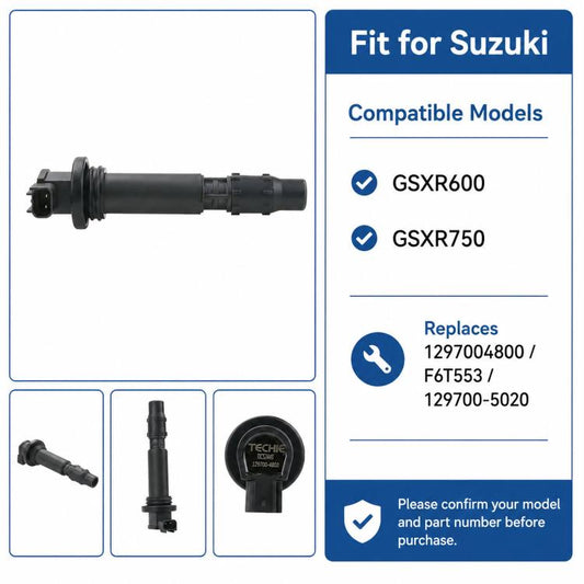 For Suzuki GSX-R600 / GSX-R750 Motorcycles Ignition Coil 1297004800 / F6T553 / 129700-5020, For Suzuki