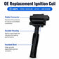 Replacement ignition coil with black housing and long insulated boot