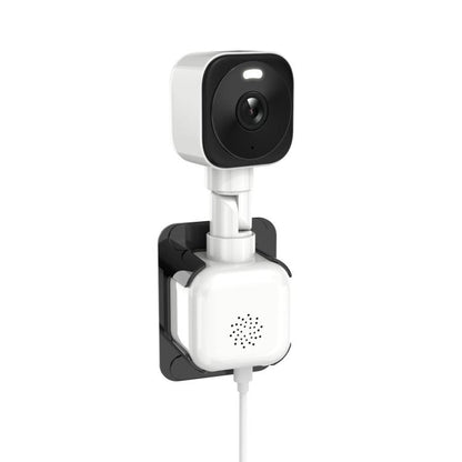 Indoor window security camera, black dome lens on white mount