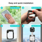 Window camera installation guide with mounting frame and sticker application steps