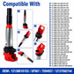 Ignition coil compatible part with gray metal body, red connector, and black boot