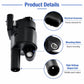Black ignition coil with connector end, mounting hole, and high-voltage output