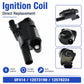 Black ignition coil with connector plug and metal mounting hole for replacement