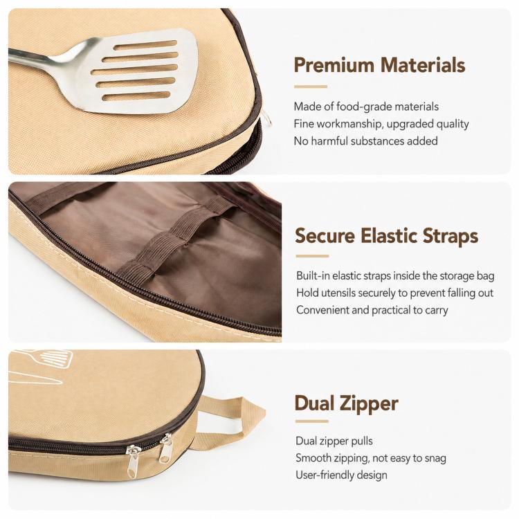 8 PCS/Pack AOTU AT6413 Camping Cookware Utensils Set Portable Stainless Steel Cooking Tools With Case