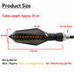 Motorcycle LED turn signal size view with amber lens and mounting screw area diagram