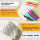 Set of lace crochet hooks with colorful handles and mixed metal tips