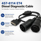 Diesel diagnostic cable with DB connector and two circular connectors