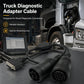 Truck diesel diagnostic adapter cable with DB plug and dual circular ports on table