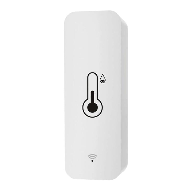No-screen smart temperature and humidity meter, white front panel with Wi-Fi icon