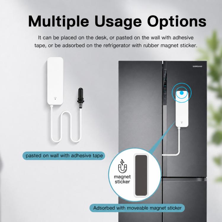 No-screen meter kit with external probe, cable, and magnetic mounting sticker