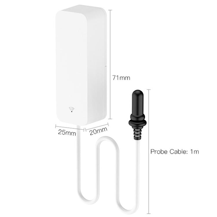 No-screen sensor with external probe and 1 m cable, with size measurements