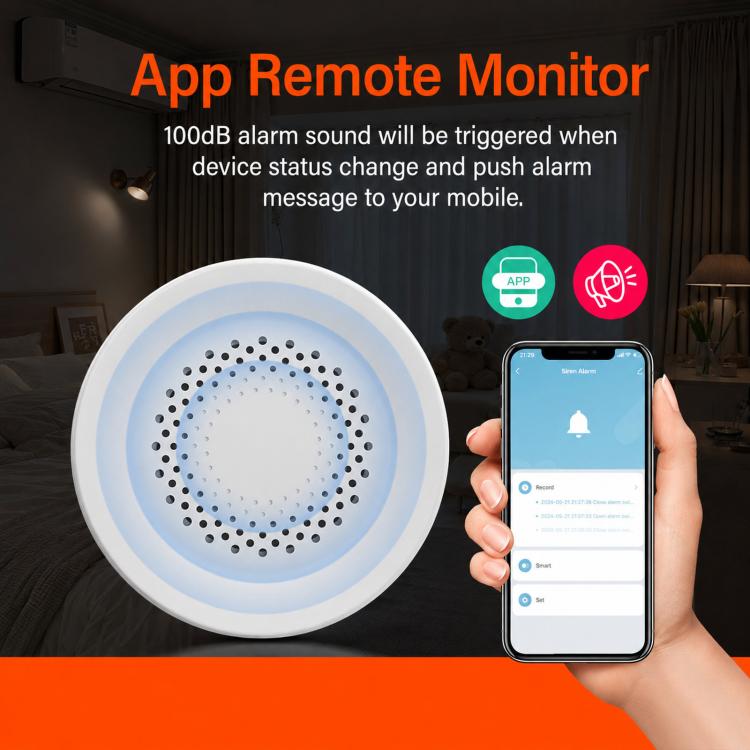 Tuya Smart Temperature & Humidity Sensor Real-Time Remote Alarm Thermometer Hygrometer, WiFi