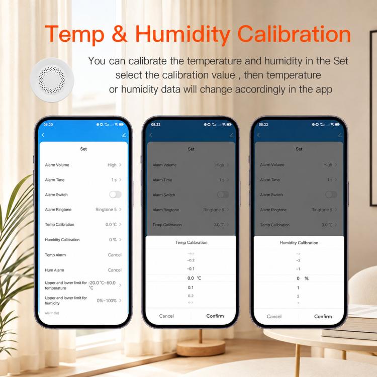 Tuya Smart Temperature & Humidity Sensor Real-Time Remote Alarm Thermometer Hygrometer, WiFi