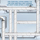 Aluminum foil insulation tape wrapped around multiple metal pipes