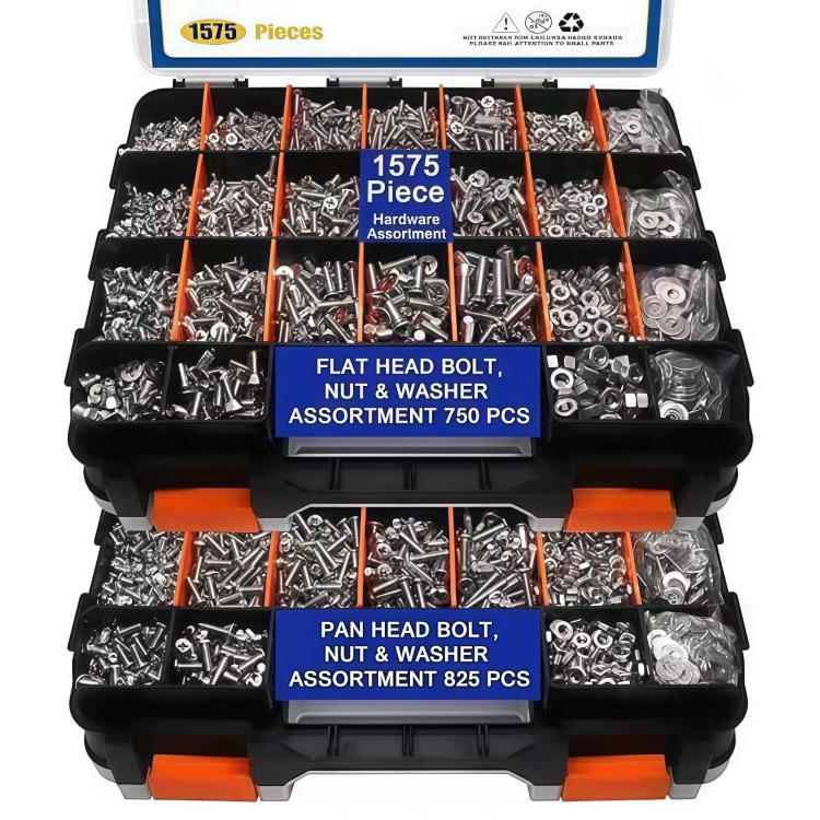 1575pcs /Box 304 Stainless Steel Screws Nuts Phillips Head Pan Head Set